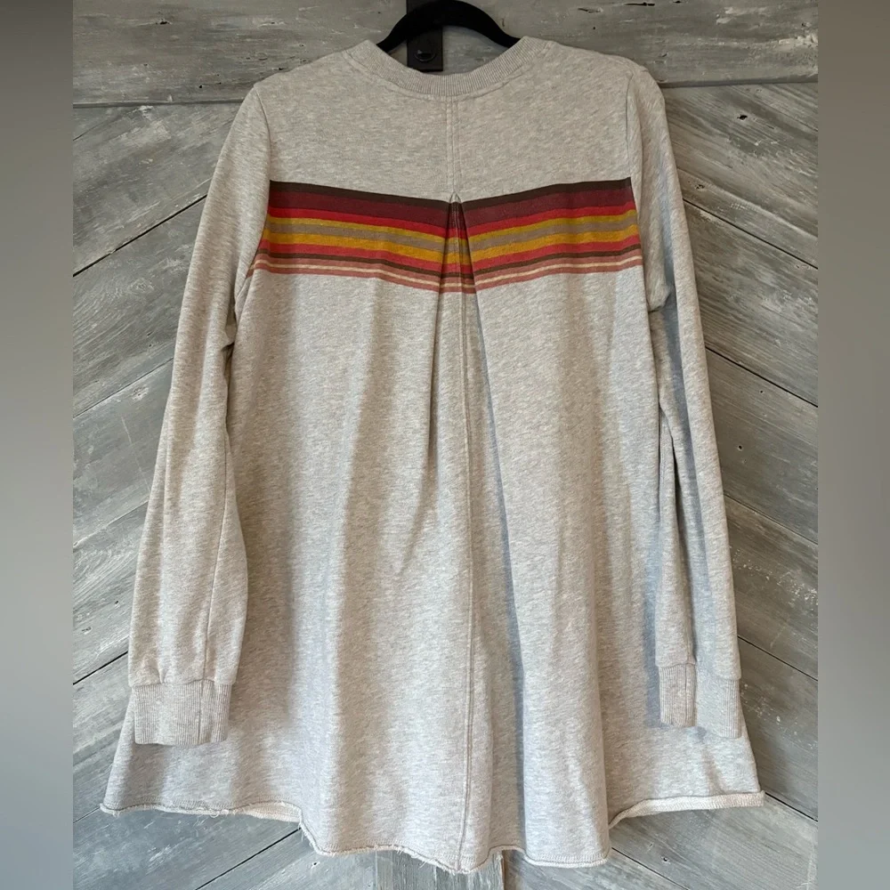 RARE Free People Sweatshirt Dress with Striped Accent - EUC - Picture 2 of 9